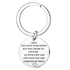 Tihnvk Stepdad Gifts from Son Daughter Father’s Day Gifts for Bonus Dad Stepfather Keyring Christmas Birthday Gift for Stepdad