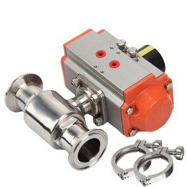 HSH-Flo 1 inch Φ25 Sanitary Stainless Steel 304 Tri-Clamp Ferrule Type Double Acting Pneumatic Ball Valve