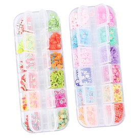 Outanaya Handmade Nail Art Decoration Supplies Fruit Flower Sequins for Manicures Soft Clay for Creative Nail Designs for Women and Girls