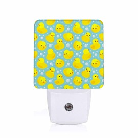 Chrobak LED Night Light,Yellow Rubber Ducks Pattern LED Night Light Plug into Wall with Dusk to Dawn Light Sensor White Energy Efficient Nightlight for Bedroom Bathroom Hallway Living Room Kitchen
