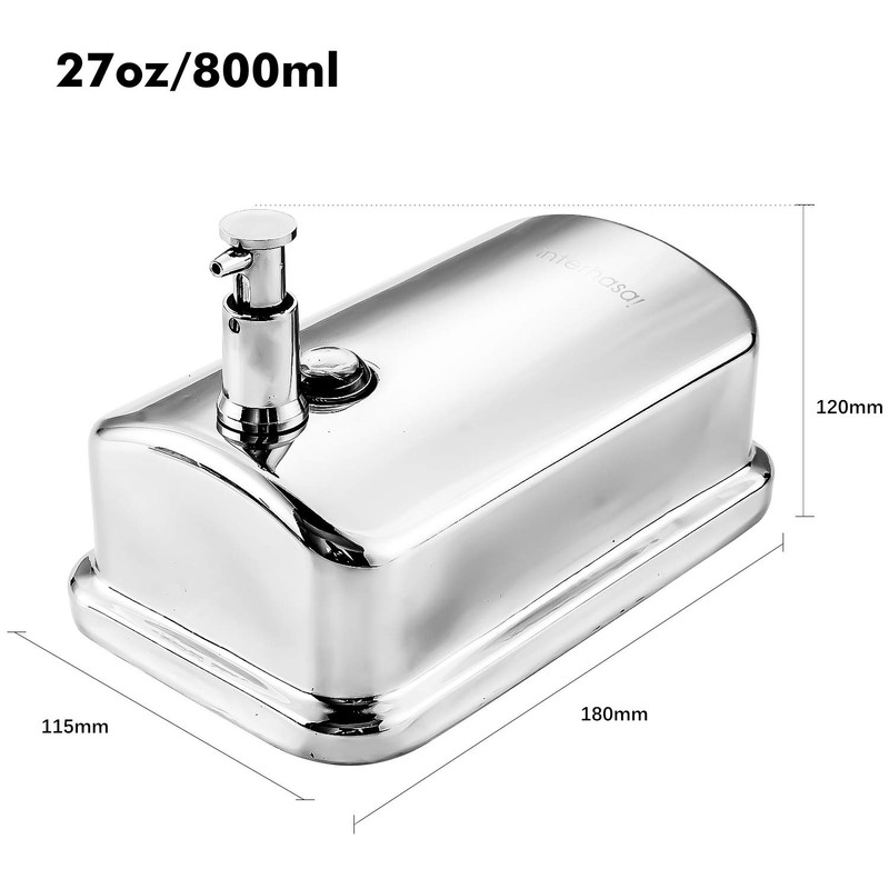 interhasa! Hand Soap Dispenser Wall Mounted Touchless Stainless Steel Liquid