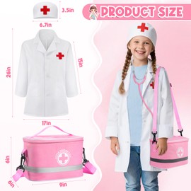 AINIOKA Doctor Kit for Toddlers 3-5: Kids Doctors Play Set with Medical Bag - Real Stethoscope and Other Accessories - 35 Pcs Doctor Kit for Kids Girls - Pretend Play Toys Set Gifts for Role Play