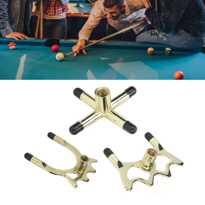 Topyond Set of 3 Reusable Billiard Bridge Heads - Aluminium