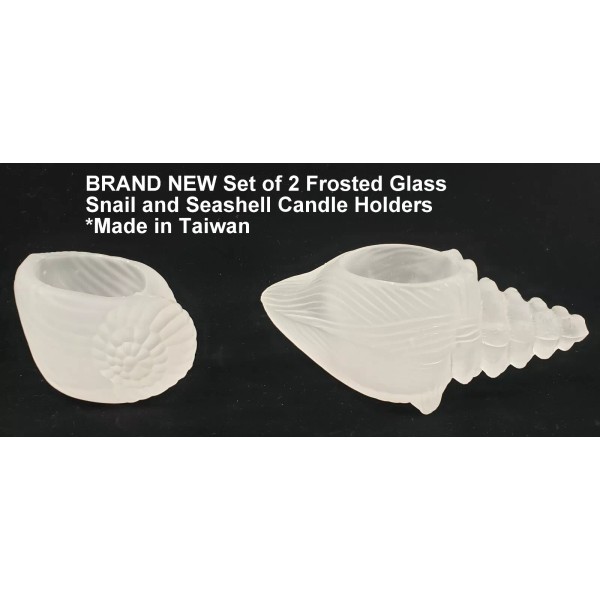 Unbranded BRAND NEW Set of 2 Frosted Glass Snail &