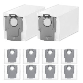 Pack of 10 Dust Bags for Roborock Q Revo/Q Revo Series/Qrevo Curv/S8 MaxV Ultra/Qrevo Pro/Qrevo Slim/Qrevo Master, 3L Capacity, Compatible Replacement Vacuum Bags for Roborock Qrevo Curve