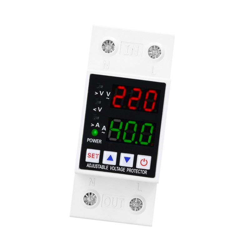 Dual Display Adjustable Voltage Protector Intelligent Over-voltage Under-voltage Over-current Protect