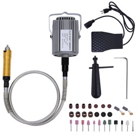 High-Powered 800W Flex Shaft Rotary Tool with Foot Pedal Control and Metal Flexible Shaft - Electric Hanging Grinder Carver for Metalworking, Repair, Carving, Buffing, Polishing, Sanding at 23000 RPM