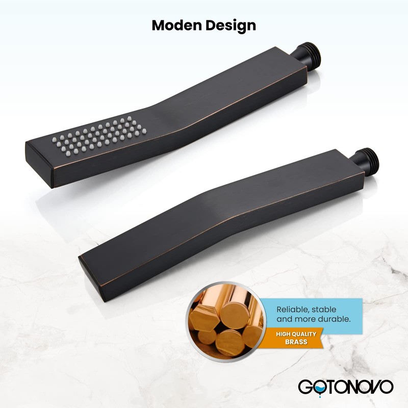 gotonovo Oil-Rubbed Bronze Solid Brass Hand Held Shower Head Wall