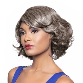 Foxy Silver Yohanna Wig Color 3T51 -Below the Chin Length Short Straight Lace Top Heat Resistant Synthetic African American Average Cap Bundle Maxwigs Hairloss Booklet
