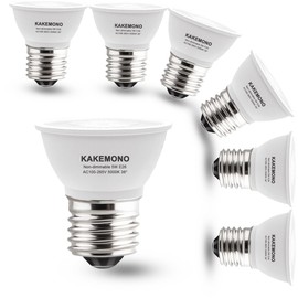 KAKEMONO PAR16 LED Bulbs 5W Short Neck Track Spot Light, 50watt Halogen Replacement Track Spotlight,E26 Medium Base,Non-Dimmable,Daylight White 5000K,Pack of 6