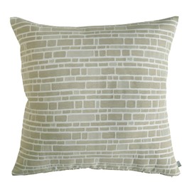 Quarter Report Jacquard Weave Cushion Cover Maze Sand Approx. 23.6 x 23.6 inches (60 x 60 cm), Scandinavian Style Block Pattern Zipper Type [Made in Japan]