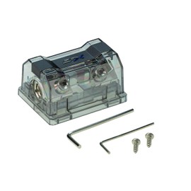 Scosche EFX Delta DFB0 Compact 12V Power Fuse Block - Car Audio Dual Mini ANL Fuse Block 0/4 Gauge in 0/4 Gauge Out - 12 Volt Amp Distribution Block Splitter for Automotive and Marine