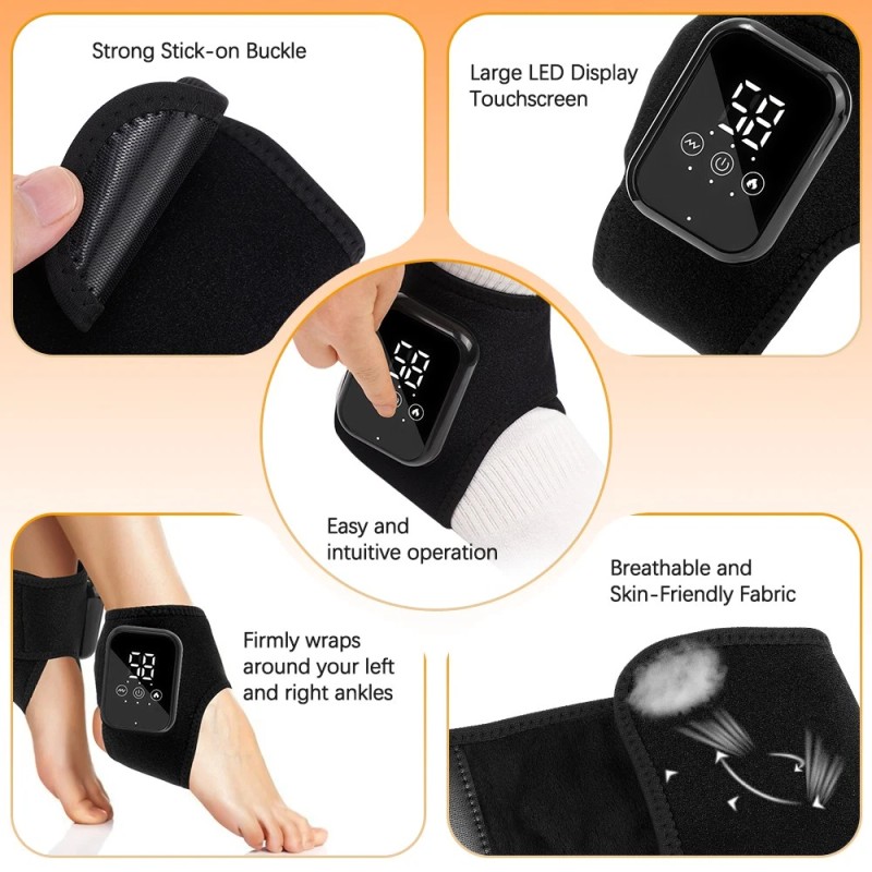 Hailicare Electric Foot Ankle Massager Vibration Infrared Hot Compress Joint