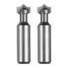 sourcing map 2pcs Point Cutting Roundover Router Bit 1/4" Radius