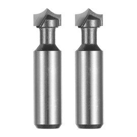 sourcing map 2pcs Point Cutting Roundover Router Bit 1/4" Radius 1/2" Shank 1/2" Cutting Diameter 2 Flute Round Over CNC Router Bit for 2D and 3D Carving Woodworking Engraving Tool