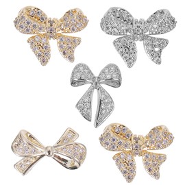 Healeved 5pcs Color Preserving Nail Art Bowknot Jewelry Rhinestones for Unique Manicures for Nail Designs and Creative Embellishments Random Style