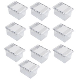 YIKANGHENG Drawer Style Storage Box, 10 Pcs 4 Inch x 3 Inch x 2.7 Inch Plastic Transparent Under Mirror Cabinet Organizer (10)