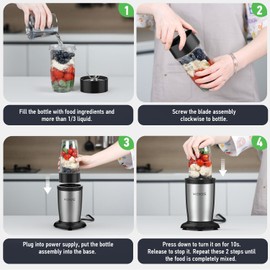 KOIOS 900W Personal Countertop Blender for Shakes and Smoothies with 27oz No-BPA Cups