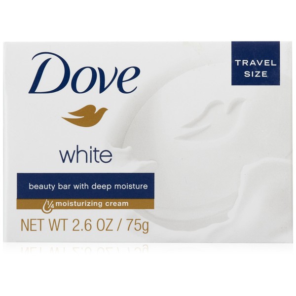 Dove White Travel Size Bar Soap With Moisturizing Cream 2.6 oz (Pack of 12)