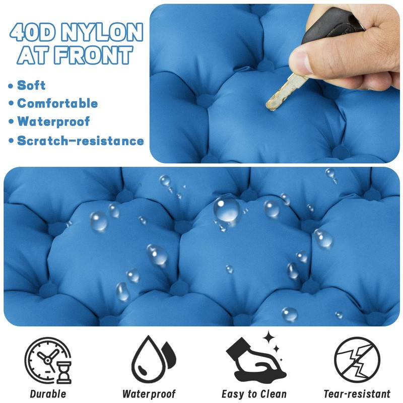 ONTYZZ Blue Push-up Cushion Inflatable Seat Cushion Lightweight Stadium Seat