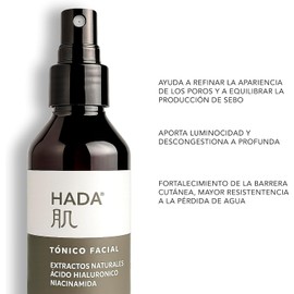 HADA Skincare - Tónico Facial con Niacinamida y Ácido Hialurónico | Control de Poros, Piel Grasa y Luminosidad | Filip Natural (120 ml)