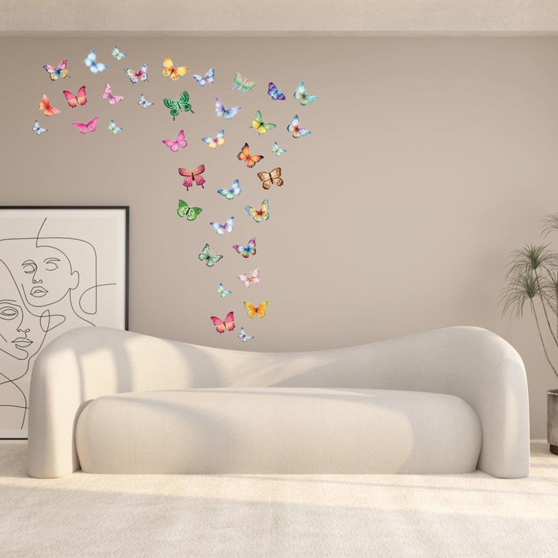 FunnAura 16 Pcs Butterfly Wall Art Stickers for Girls Bedrooms