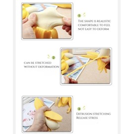 Dhjrefhhd 1Pcs Banana Squeeze Toy Fake Banana Stretchy Fidget Toy Novelty Stress Relief Toys Funny Peeled Fake Banana Fruit Stress Toy
