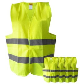 OK Cars ADAC High Visibility Vest Set of 5 - Safety Vest for Extra High Visibility Thanks to High-Quality Reflectors - Reflective Vest for Car, Motorcycle & Outdoor - Safe and