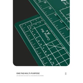 Double-Sided A4 Self-Healing Cutting Mat, Green, Professional Grid Lines for Arts and Crafts