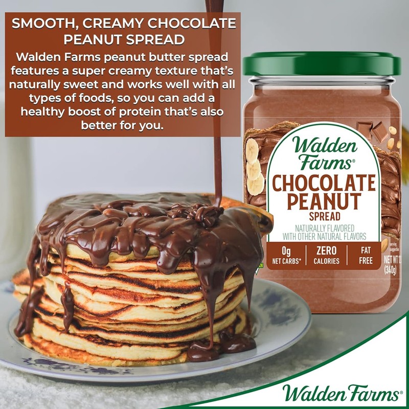 Walden Farms Chocolate Peanut Spread 12 Oz (Pack of 6)