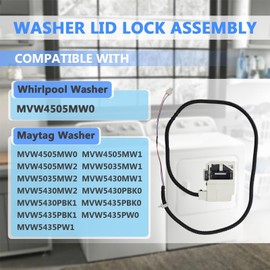 Washer Lid Lock Assembly Compatible With Whirlpool Maytag Washer MVW4505MW0 MVW5035MW1 MVW5430MW1 MVW5430PBK0 MVW5435PBK0 MVW5435PW0 Replace for W11368616 W11670519 AP7214714 PS17215992