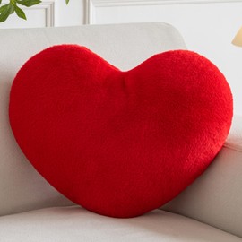 Xiashrk Heart Pillow, Heart Shaped Pillow for Bed Couch, Soft Decorative Heart Throw Pillow, Cute Decorate Pillows, Heart Pillows for Bedroom Living Room (Red, Mini 12.9"x9.8")
