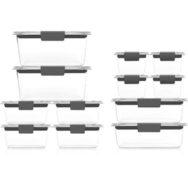 Rubbermaid Brilliance BPA-Free Airtight Food Storage Containers, 24-Piece Set, Easy for Meal Prep, Lunch & Leftovers