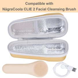 co2CREA - Funda de transporte rígida compatible con NågraCoola CLIE 2 1 cepillo para polvo de limpieza facial de silicona (avena)