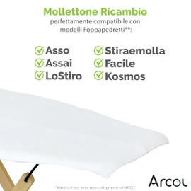 ARCOL Replacement Clip Compatible with Foppapedretti Ironing Boards, Made in Italy, Soft and Comfortable Clothes Peg for Easy Ironing, Made of 100% Polyester Fibre