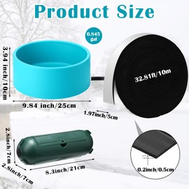 Reallnaive 3 Piece Heated Cat's Bowl for Outdoors for Winter Heated Bird Bath with Insulation Tape and Extension Cord Safety Cover