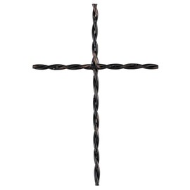 Dicksons MWC-412 Twisted Cross Black 15.5 x 10.75 Metal Decorative Wall Home Décor