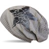 styleBREAKER Knitted Beanie Hat with Vintage Star Print and Rhinestone