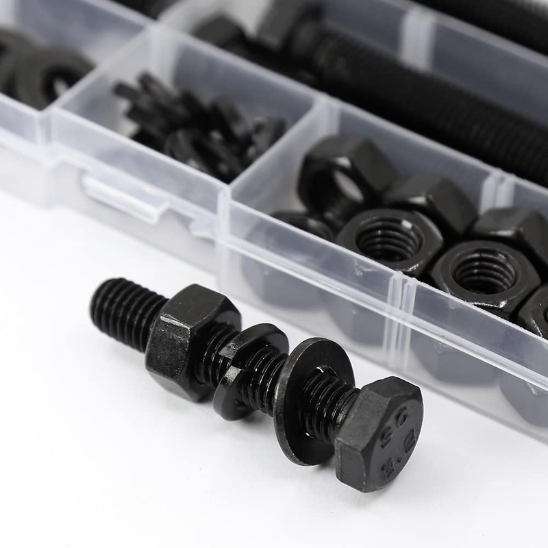YEEZET Screws M10 48 Pieces Hex Screws Washers Spring Washers