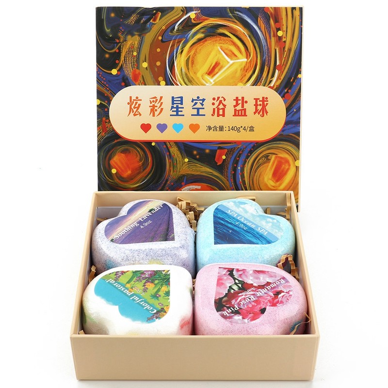 4pcs Heart Shape Bathroom Aromatherapy Body Cleaner Nourishing Moisturizing Bath