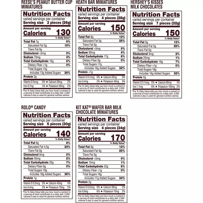Hershey Assorted Chocolate Miniatures Candy, Individually Wrapped, Bulk Bag (55
