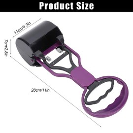 ZEACCT 1 Pcs Portable Pet Dog Pooper Scooper, Foldable Poop Scooper, Handle Pet Waste Grabber Portable, Dog Pooper Scooper Long Handle, for Yard, Grass, Dirt, Gravel -17.71 Inch-45Cm