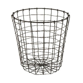 G.E.T. WB-317-MG Heavy Duty Iron Wire Utility Storage Basket, Round, 8" x 8", Grey