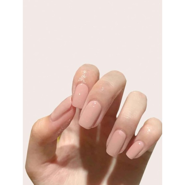 24pcs Long Square Baby Pink Fake Nails - Reusable Press