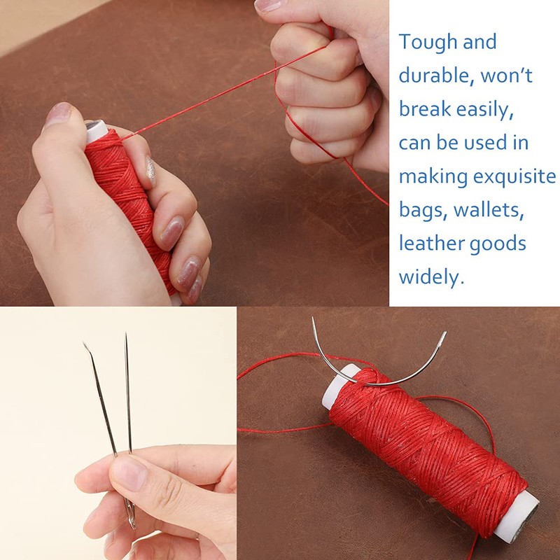 Ftyiwu Waxed Thread, Upholstery Needle and Thread 32 Yards with