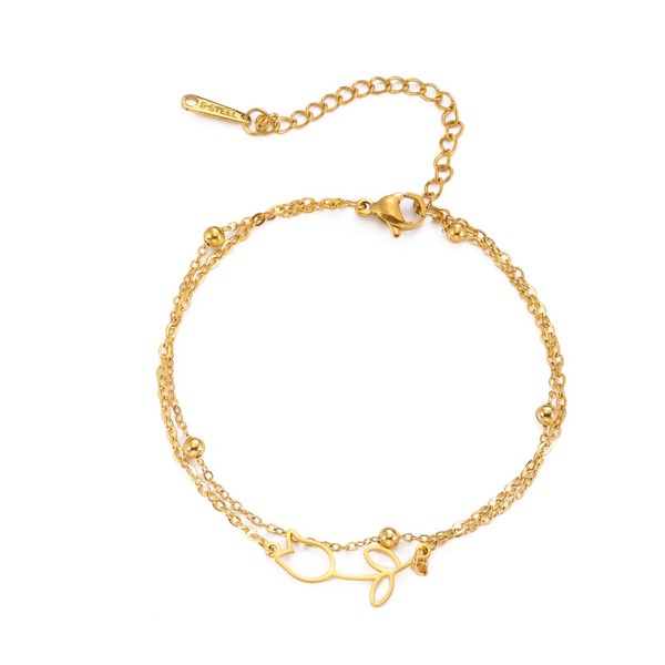 UNIFT Tulip Charm Bracelet for Women Stainless Steel Dainty Elegant