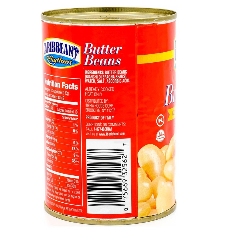 CARIBBEAN RHYTHMS Butter Beans, 8 Count