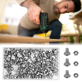 YBCCBY 100 Pcs M5 Bolts and Nuts Stainless Steel Mechanical Hex Socket Screws Fully Threaded Bolts Flat Hex Bolt Self Tapping Screws Bolts Nuts for Car,Bike,Furniture,Ship, Mechanical (10mm)