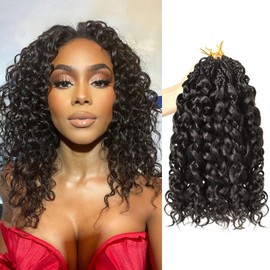 Datanala GoGo Curl Crochet Hair 12 Inch color 4# Water Wave Crochet Hair 8 Packs Long Beach Curl Crochet Braiding Hair Synthetic Extensions For Women (4#, 12inch(8packs))