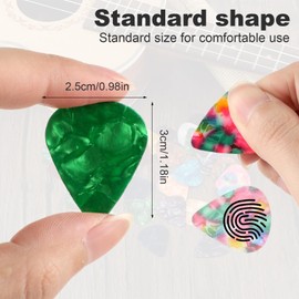 60 Pack Guitar Picks Plectrums 0.46 0.71 0.96 mm Electric Guitar Picks Includes Thin Medium Heavy Thickness Variety Colorful Celluloid Plectrums Thickness for Acoustic Guitar,Ukulele,Bass